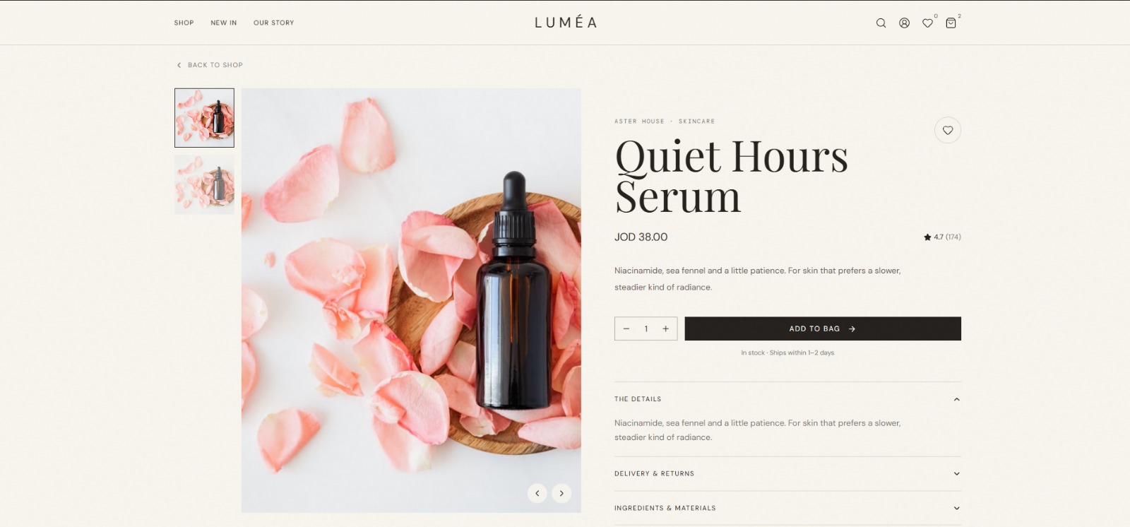 E-commerce website product detail concept by WebRise JO